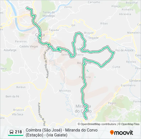 218 Bus Line Map