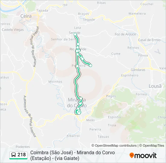218 Bus Line Map
