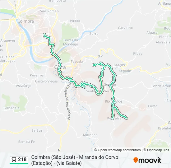 218 Bus Line Map