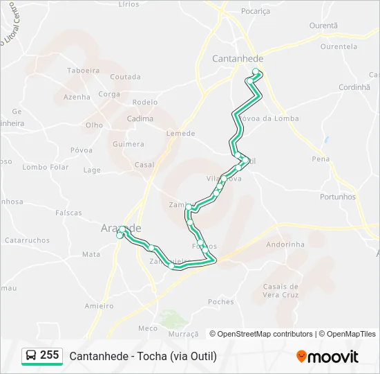 255 Bus Line Map