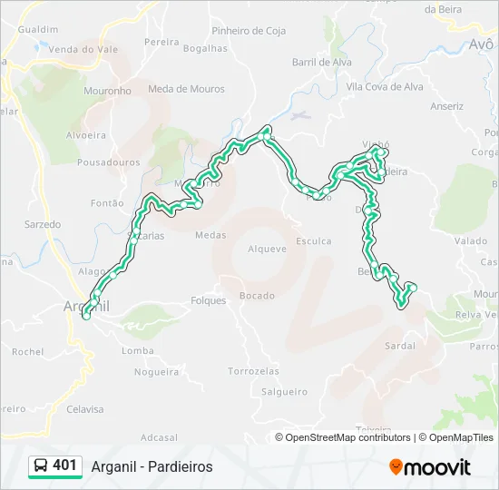 401 Bus Line Map