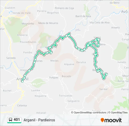401 Bus Line Map