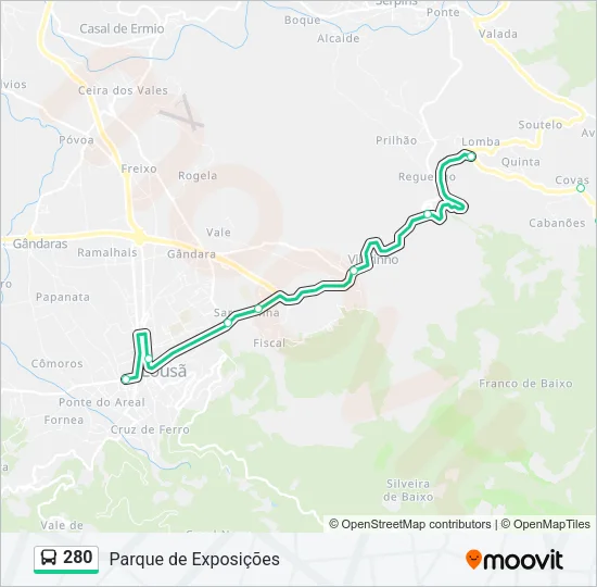 280 Bus Line Map