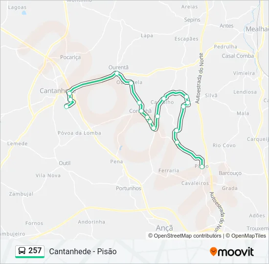 257 Bus Line Map