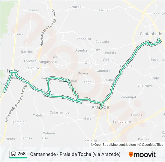 258 Bus Line Map