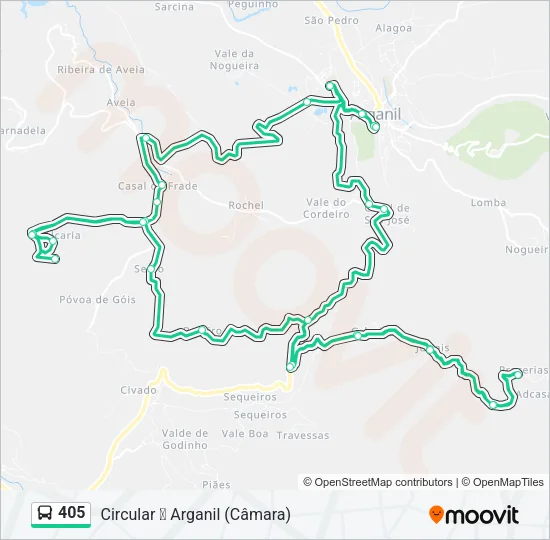 405 Bus Line Map