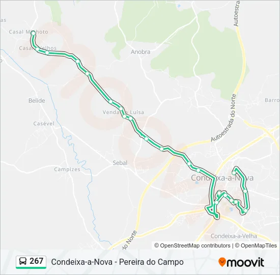 267 Bus Line Map