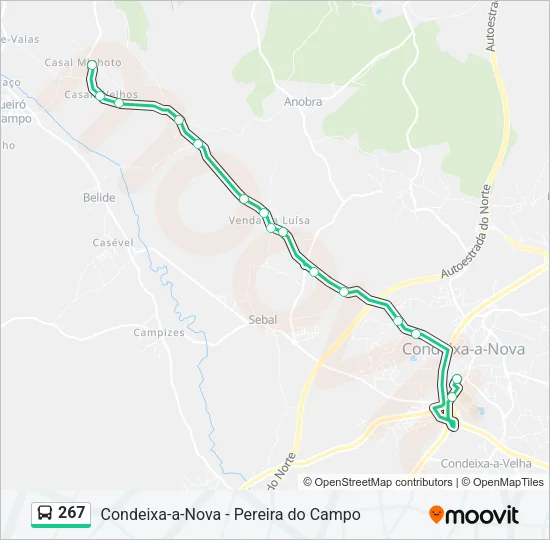 267 Bus Line Map