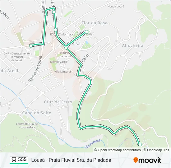 555 Bus Line Map