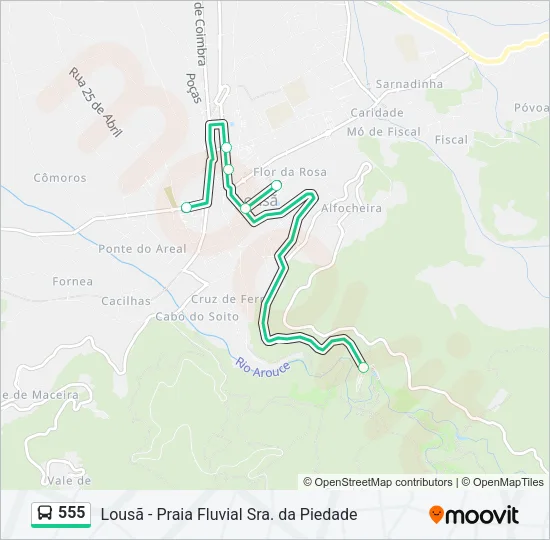 555 Bus Line Map