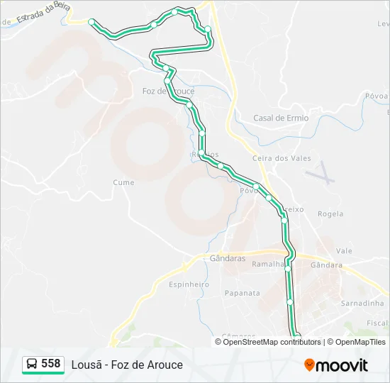 558 Bus Line Map