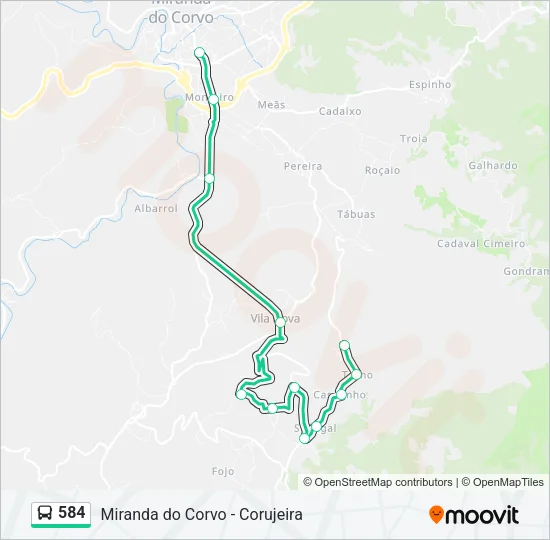 584 Bus Line Map