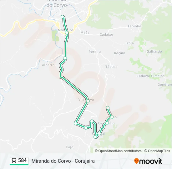 584 Bus Line Map