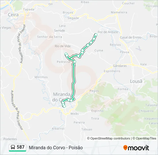 587 Bus Line Map
