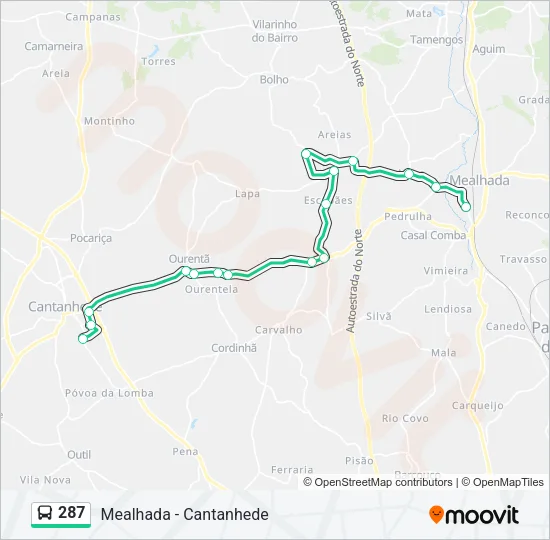 287 Bus Line Map