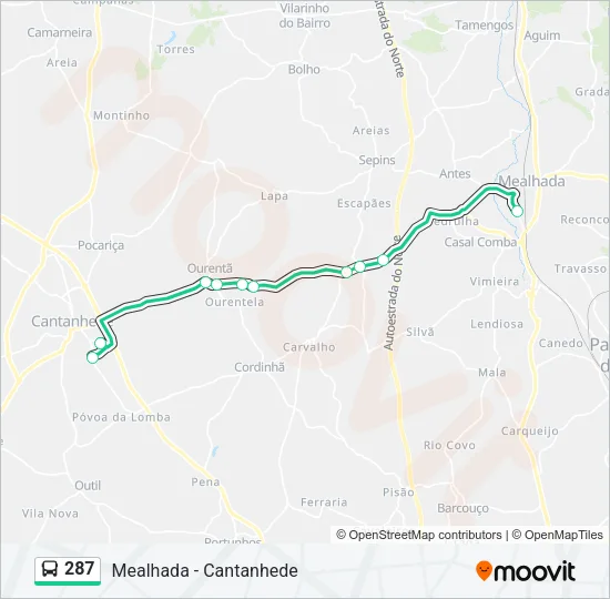 287 Bus Line Map