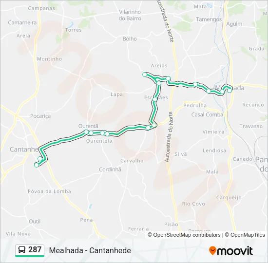 287 Bus Line Map