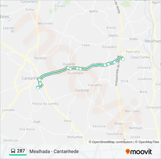 287 Bus Line Map