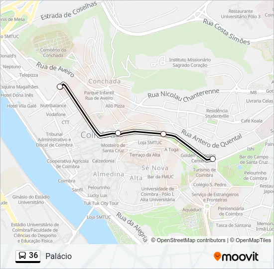 36 Bus Line Map