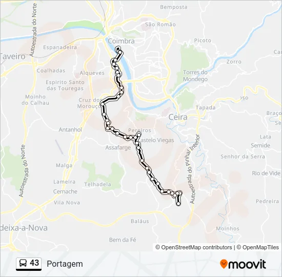 43 Bus Line Map