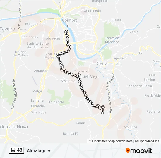 43 Bus Line Map