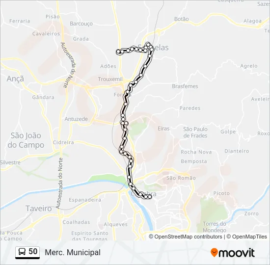 50 Bus Line Map
