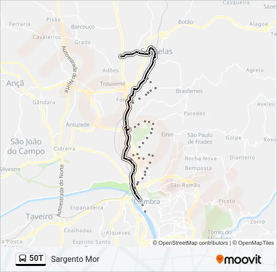 50T Bus Line Map