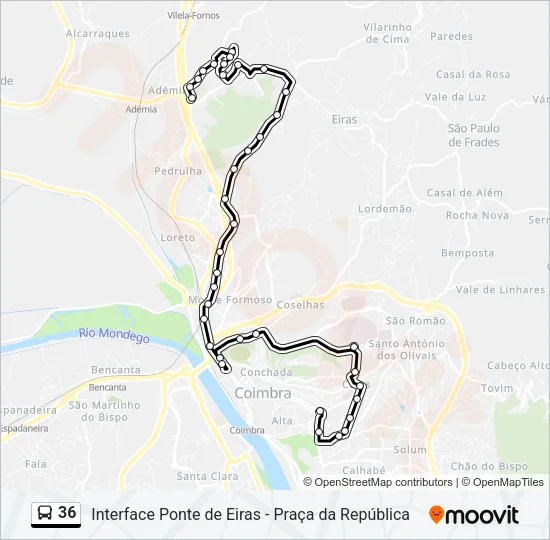 36 Bus Line Map