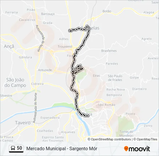 50 Bus Line Map