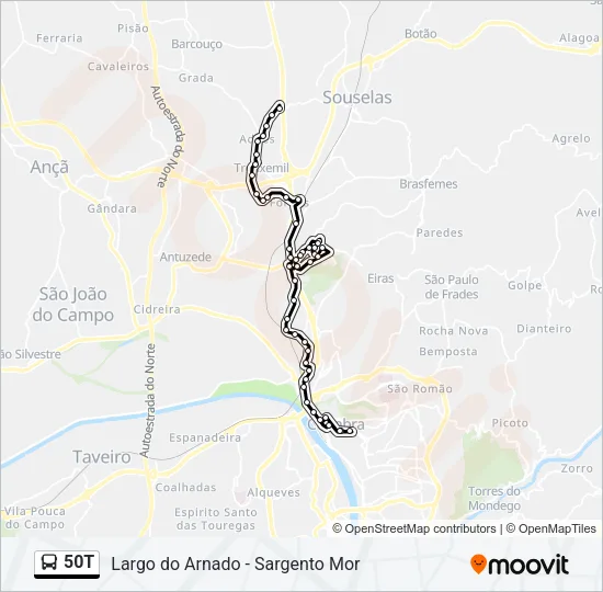 50T Bus Line Map