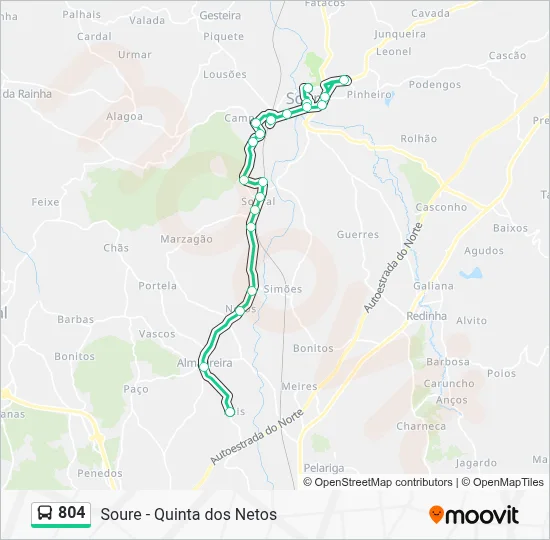 804 Percursos: Horários, paragens e mapas - Reis (R. da Ribeira ...