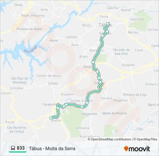 833 Bus Line Map