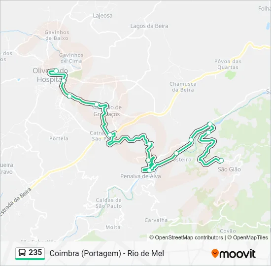 235 Route: Schedules, Stops & Maps - Oliveira do Hospital (Terminal ...