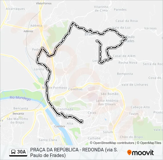 30A Bus Line Map