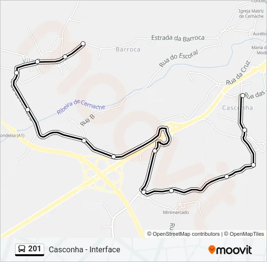 201 Bus Line Map