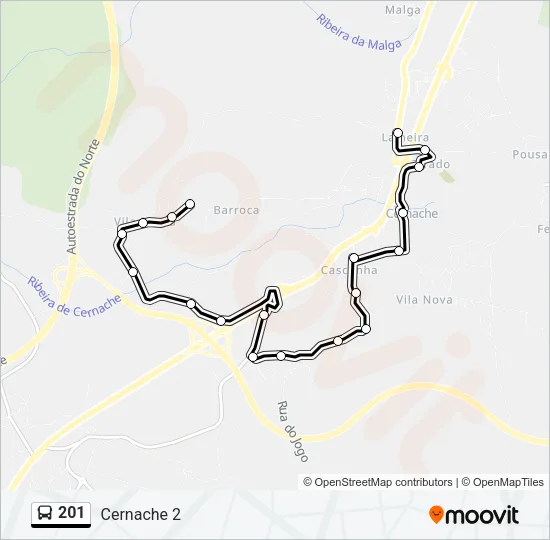 201 Bus Line Map