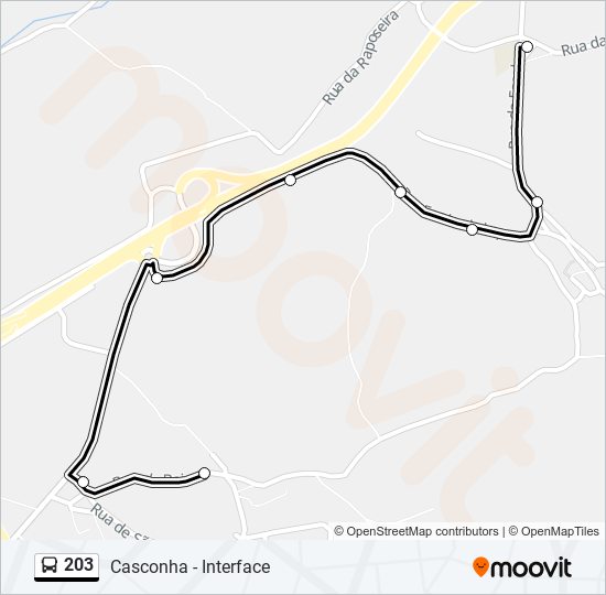 203 bus Line Map