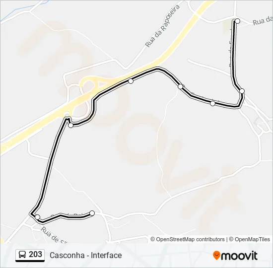 203 Bus Line Map