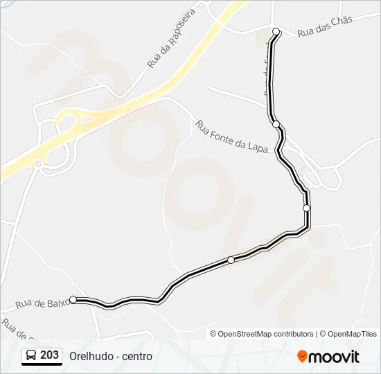 203 Bus Line Map