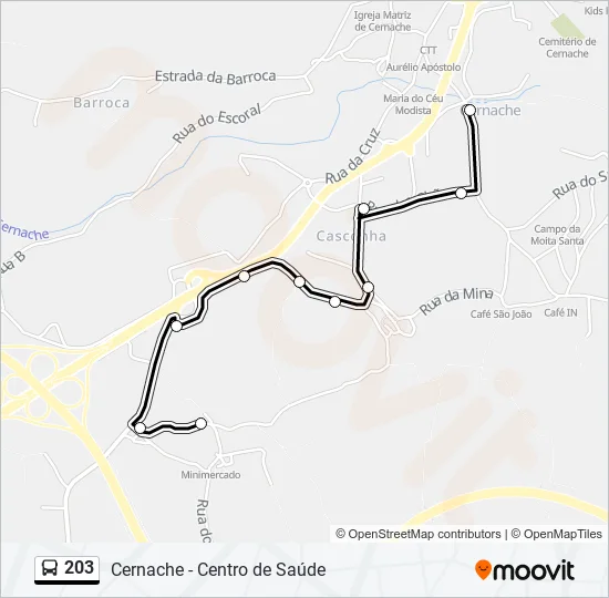 203 Bus Line Map