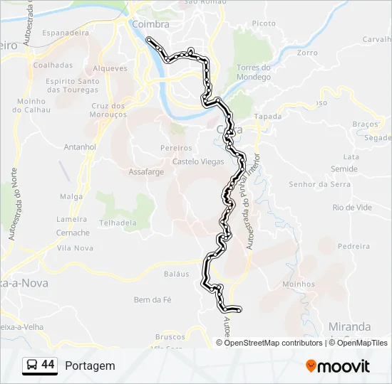 44 Bus Line Map