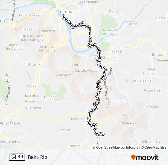 44 Bus Line Map