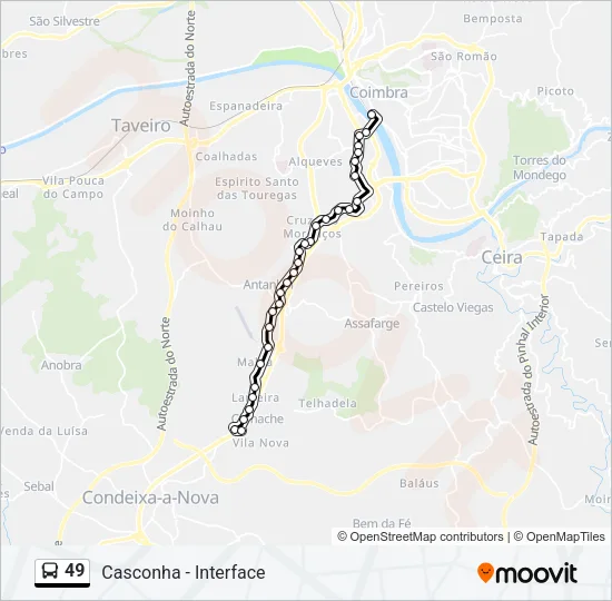 49 Bus Line Map