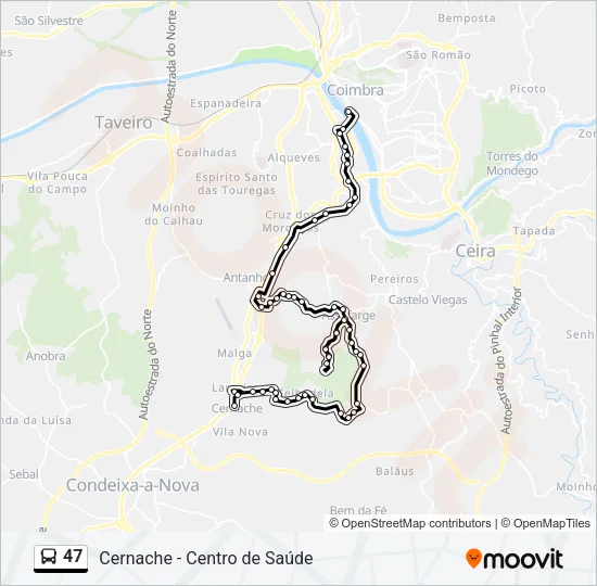47 Bus Line Map