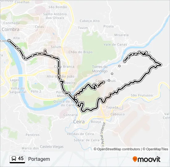 45 Bus Line Map