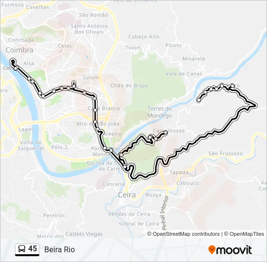 45 Bus Line Map