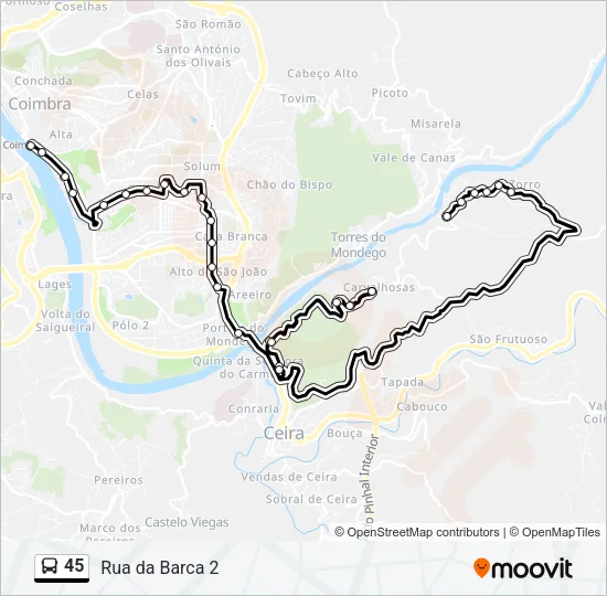 45 Bus Line Map