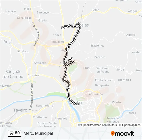 50 Bus Line Map