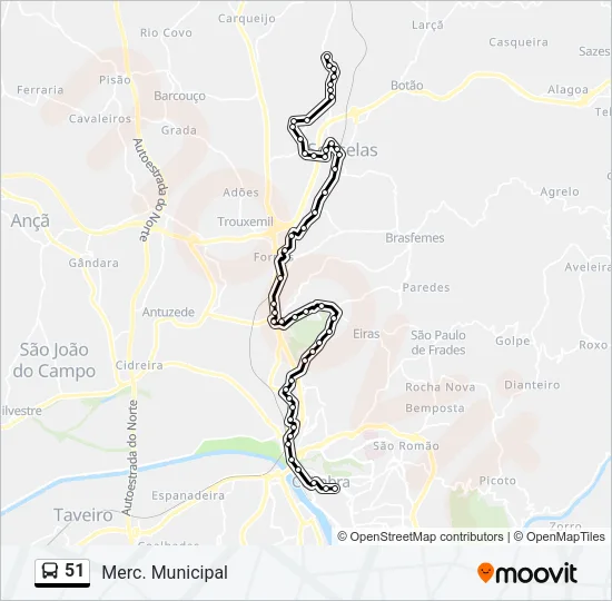 51 Bus Line Map