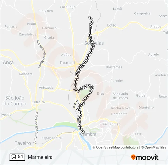 51 Bus Line Map